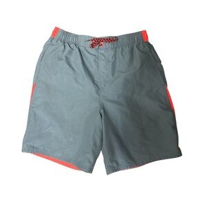 Nike Neon Orange and Gray Swim Trunks Men’s Size: Medium